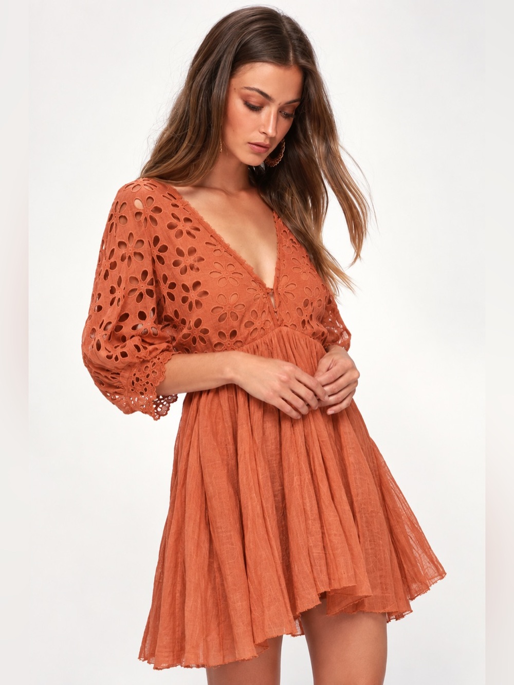 Free People| ‘Bella Note’ Embroidered Boho Mini Dress